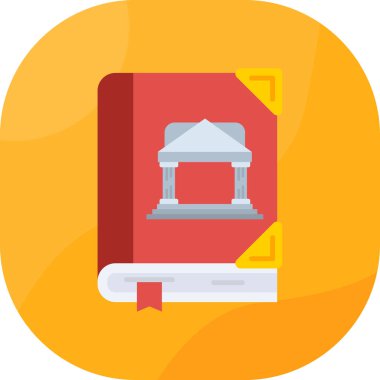 Banka binası simgesi düz stil