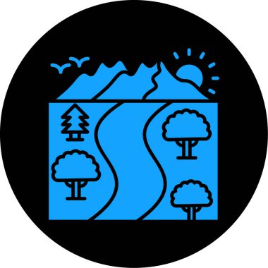 Ağaçlı vektör simgesi