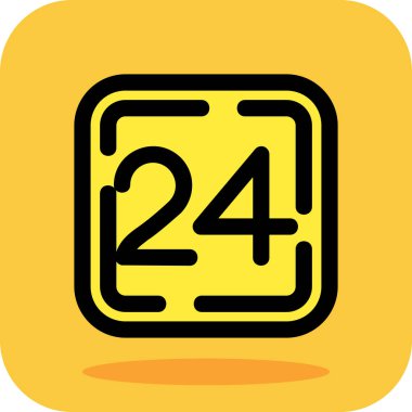 24 saat simgesi, vektör illüstrasyonu