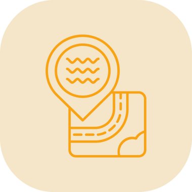 Su ve deniz ikonunun vektör illüstrasyonu