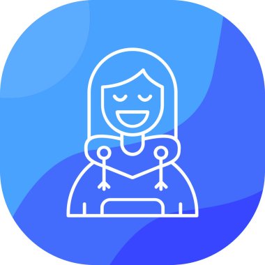 Kızım. Web simgesi basit illüstrasyon