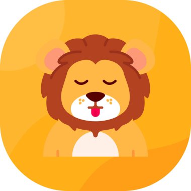 Aslan yassı simgesi, vektör illüstrasyonu