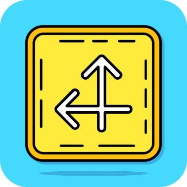 Yol biçiminde sarı bir simgenin vektör illüstrasyonu