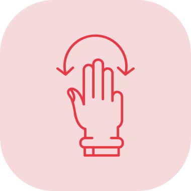 Kırmızı eldivenli bir elin vektör çizimi