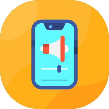 İleti simgesi, vektör illüstrasyonlu megafon