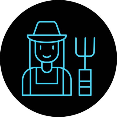 çiftçi ikonu vektör illüstrasyonu