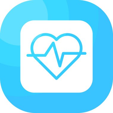 Tıbbi uygulama, kalp ve kalbin vektör illüstrasyon simgesi