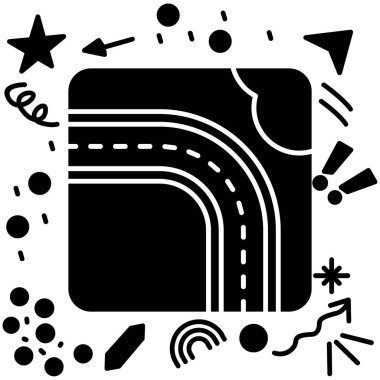 Karalama biçiminde bir yol simgesinin vektör illüstrasyonu