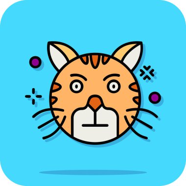 Kedi ikonu. vektör illüstrasyonu