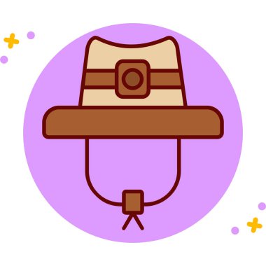 Kovboy şapkası simgesi, basit vektör illüstrasyonu