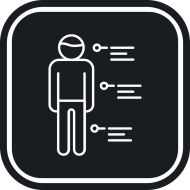 Tıbbi maskeli erkek, çizgi simgesi