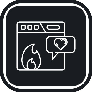 ateş kalp ikonu vektör illüstrasyon tasarımı