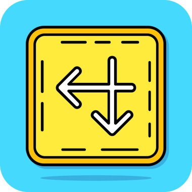 Yol tabelasını doldurdum. Mavi arkaplanda trafik işareti simgesi izole edildi. Sembol ve işaret. Sokak bilgisi tabelası. Yön işareti. vektör