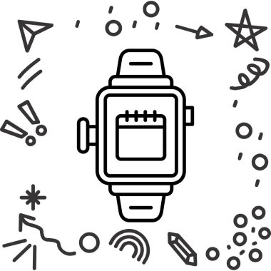 Ölçüm bandıyla saatin vektör simgesi