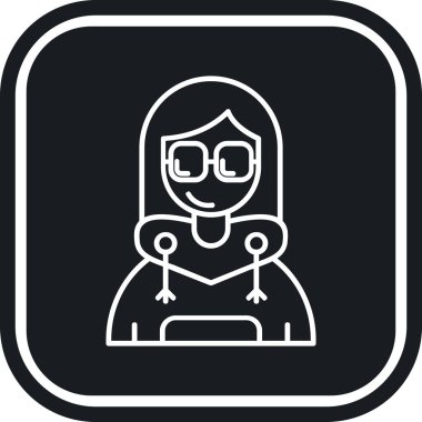 Bir kız simgesinin vektör illüstrasyonu