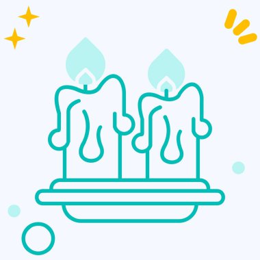 özet biçiminde yanan mum alev simgesi