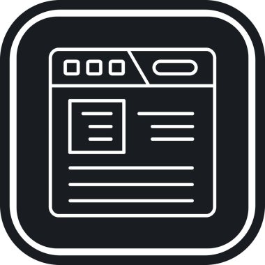 Web sayfası ikon vektör illüstrasyonu