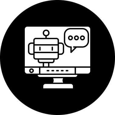 Sohbet web simgesi basit tasarım, vektör illüstrasyonu