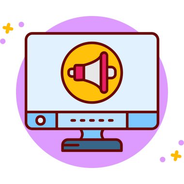 Moda biçimi izole edilmiş arkaplanda megafon simgesi