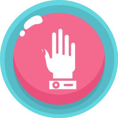 Parmak izi simgesine sahip el yumuşak gölge mavi arkaplanda izole edilmiş düz stil