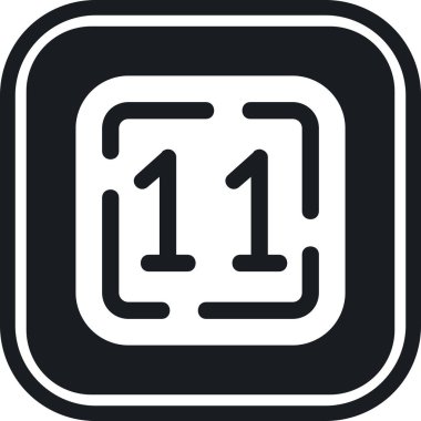 Doldurulmuş 1 numaralı sayı simgesi - taslak biçimi