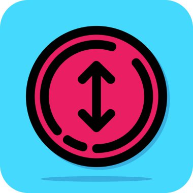 Kırmızı ve mavi daire simgesinin vektör çizimi