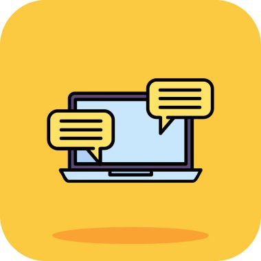 Sohbet vektörü renk simgesi