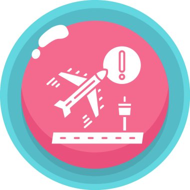 Uçak vektör simgesi. biçim iki renkli düz sembol, yuvarlak açılar, pembe renkler, yuvarlak açılar, beyaz arkaplan