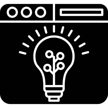 ışık fikir simgesi, basit vektör illüstrasyonu