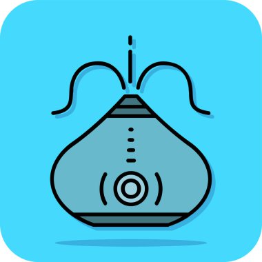 Uzun gölgeli beyaz çizgi bebek oyuncağı ikonu. vektör