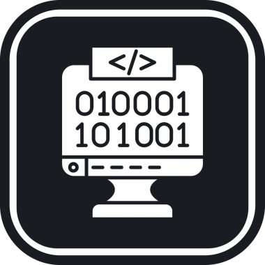 İkili kod vektör simgesi