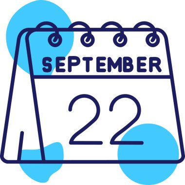 Eylül 24 - Takvim simgesi, basit vektör illüstrasyonu