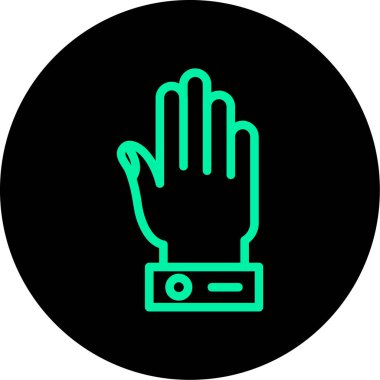 Bir elin yeşil ve siyah arkaplanının vektör çizimi