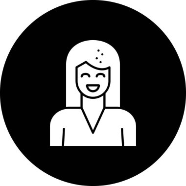 Bir dişi avatarın vektör çizimi.