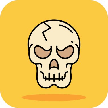 kurukafa karikatür simgesi, Cadılar Bayramı vektör illüstrasyonu