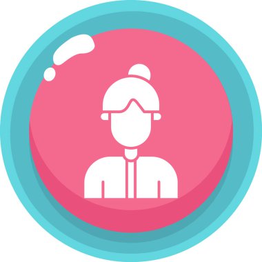 Kadın. Web simgesi vektör illüstrasyonu