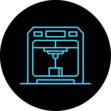 Mavi ve siyah simgenin vektör illüstrasyonu