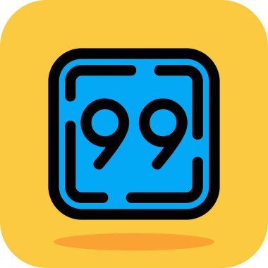 99 simgesi, vektörle ilgili düz dizayn