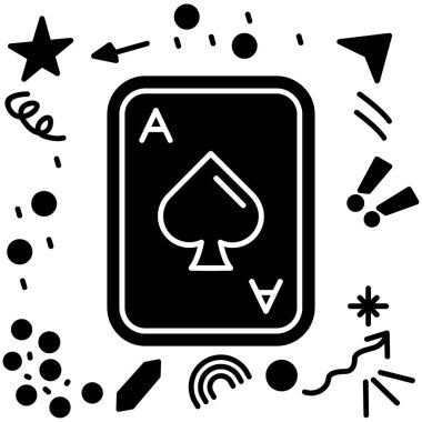 poker. Web simgesi basit illüstrasyon