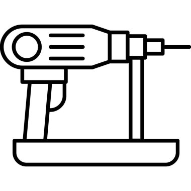 Matkap makinesi simgesi. Beyaz arkaplanda izole edilmiş web tasarımı için ana matkap makinesi vektör simgesi