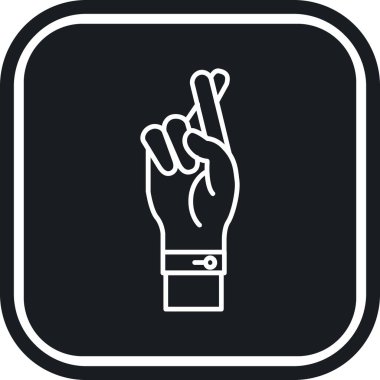 Siyah bir simgeyi tutan bir elin vektör çizimi