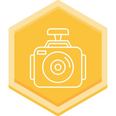 Modern kamera simgesinin vektör illüstrasyonu