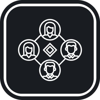 trend biçimi izole edilmiş arkaplanda topluluk simgesi