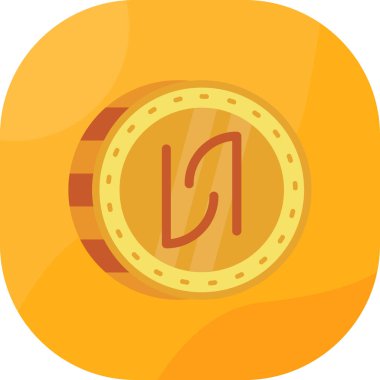 Madeni para ikonu. düz dizayn. izole vektör