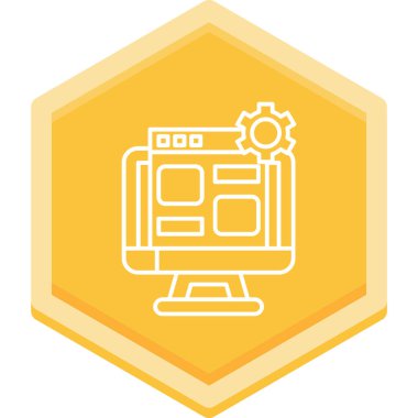 Seo ve simgenin vektör illüstrasyonu