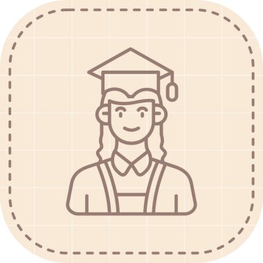 öğrenci kız simgesi, vektör illüstrasyon tasarımı