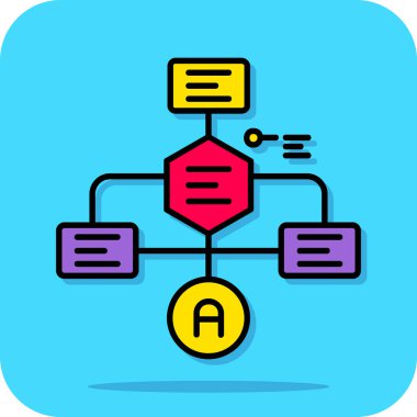 veri analizi renk ikonu vektör illüstrasyonu