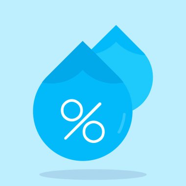 Yüzde işaretiyle izole bir gölge damla simgesi çizimi