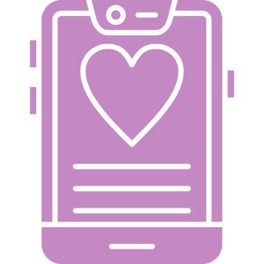 kalp ikonu vektör illüstrasyonlu akıllı telefon