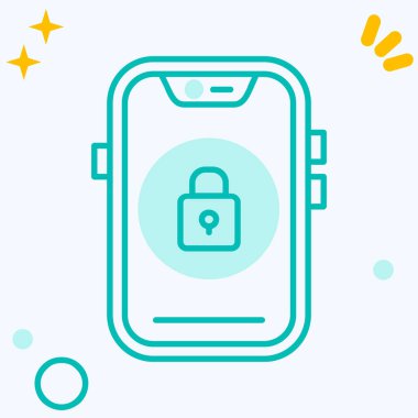 akıllı telefon kilidi simgesi ana hat biçiminde